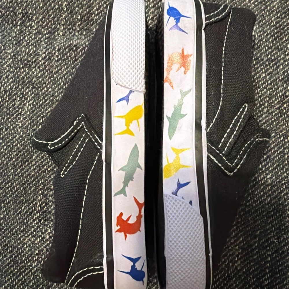US Sports Shark Slip On Canvas Sneakers Shoes Baby Toddler 7